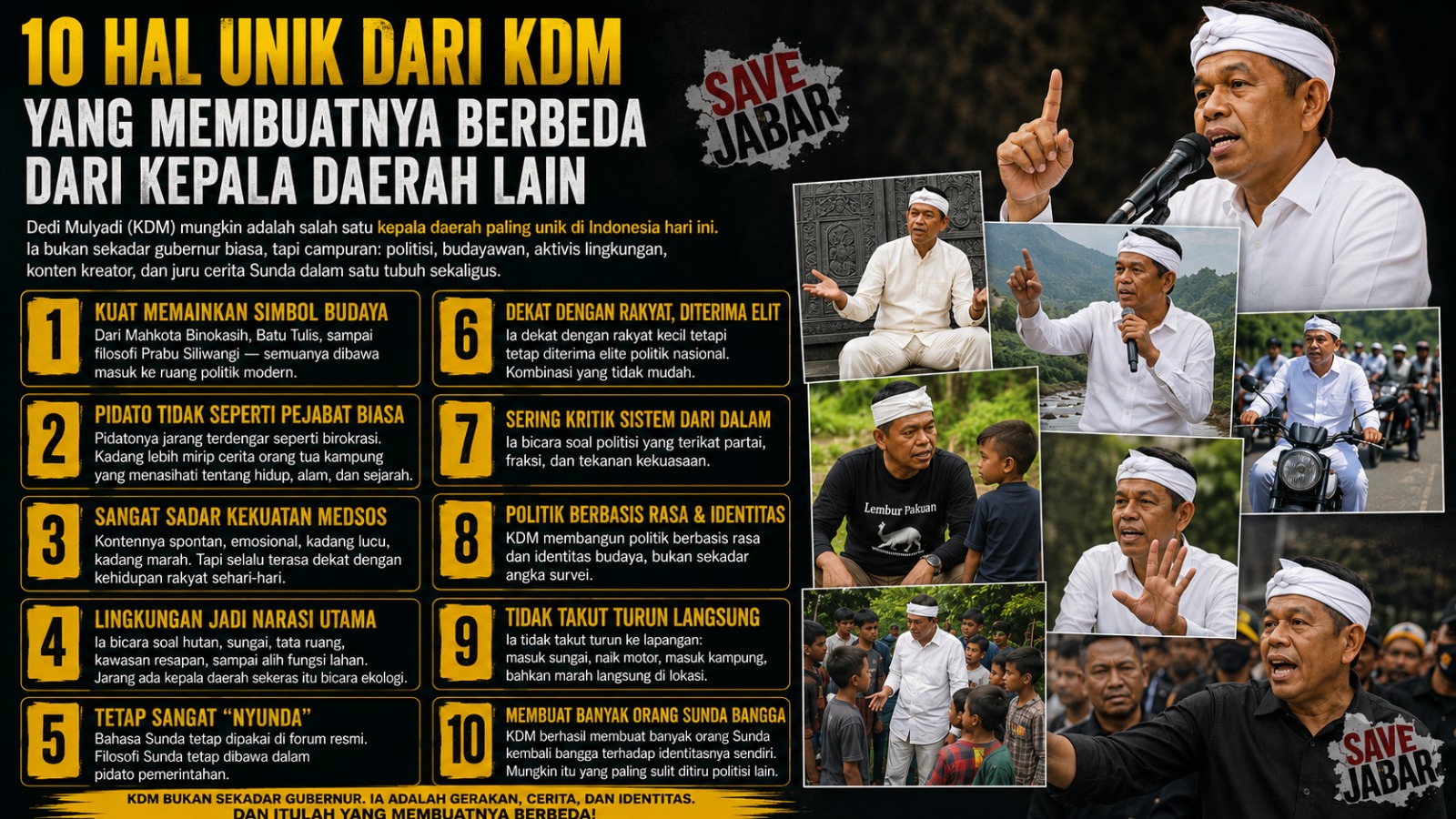 10 Hal Unik dari Dedi Mulyadi yang Membuatnya Berbeda dari Kepala Daerah Lain