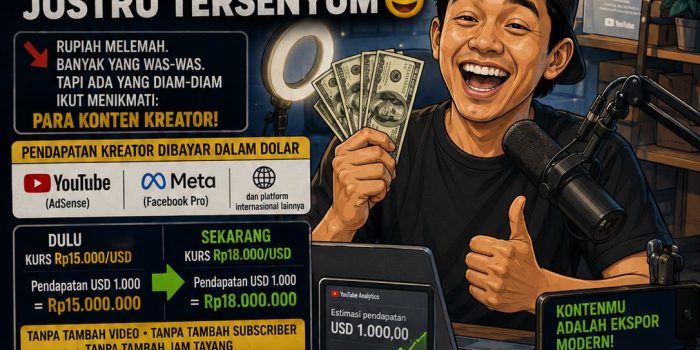 Dollar Tembus Rp18.025, Saat yang Sama Sebagian Konten Kreator Justru Tersenyum